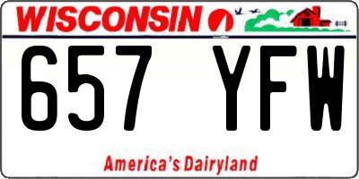 WI license plate 657YFW