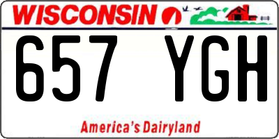WI license plate 657YGH