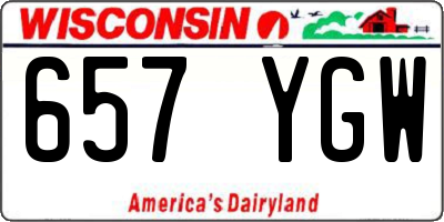 WI license plate 657YGW