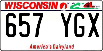 WI license plate 657YGX