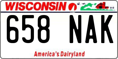 WI license plate 658NAK