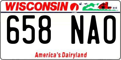 WI license plate 658NAO