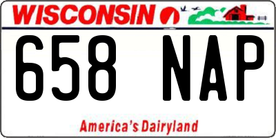 WI license plate 658NAP