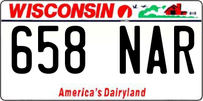 WI license plate 658NAR