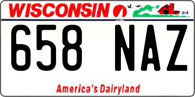 WI license plate 658NAZ