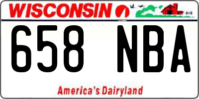 WI license plate 658NBA