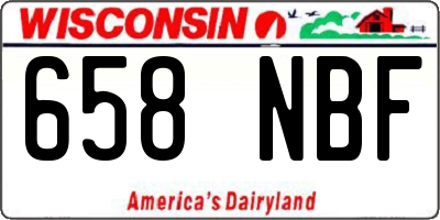 WI license plate 658NBF