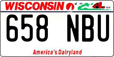 WI license plate 658NBU