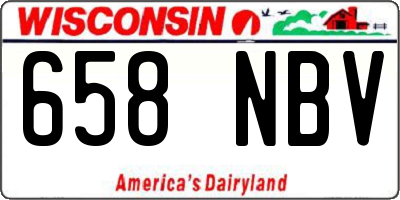 WI license plate 658NBV