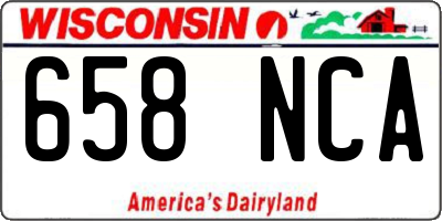 WI license plate 658NCA