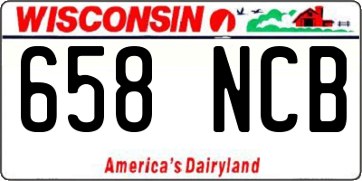 WI license plate 658NCB