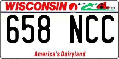 WI license plate 658NCC