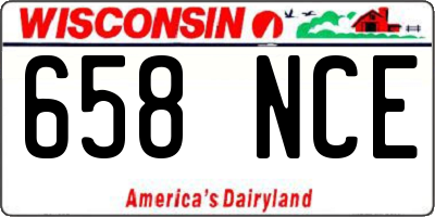 WI license plate 658NCE