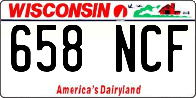 WI license plate 658NCF
