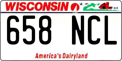 WI license plate 658NCL