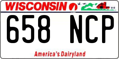 WI license plate 658NCP