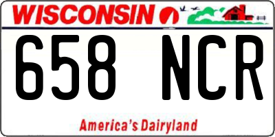 WI license plate 658NCR