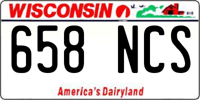WI license plate 658NCS