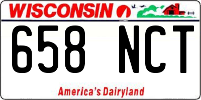 WI license plate 658NCT