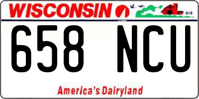WI license plate 658NCU