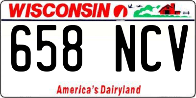 WI license plate 658NCV