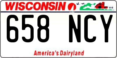WI license plate 658NCY
