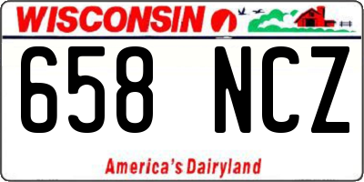 WI license plate 658NCZ
