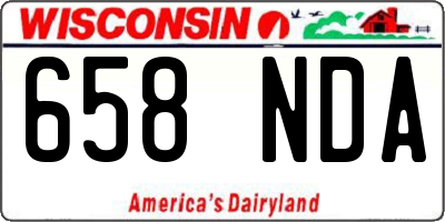WI license plate 658NDA