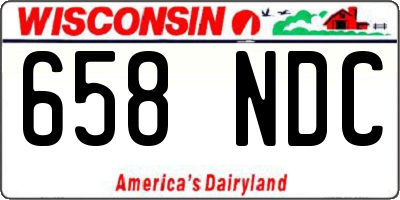 WI license plate 658NDC