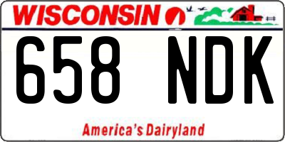 WI license plate 658NDK