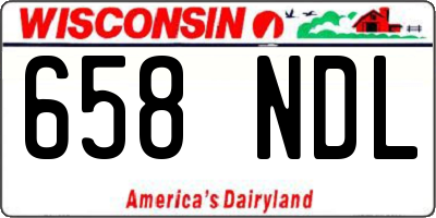 WI license plate 658NDL