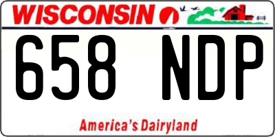 WI license plate 658NDP