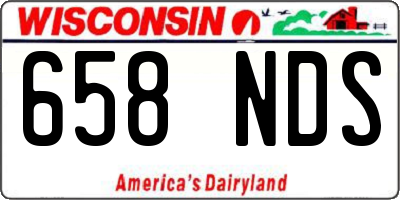 WI license plate 658NDS
