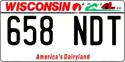 WI license plate 658NDT