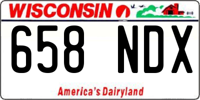 WI license plate 658NDX