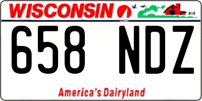 WI license plate 658NDZ