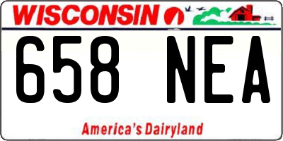 WI license plate 658NEA