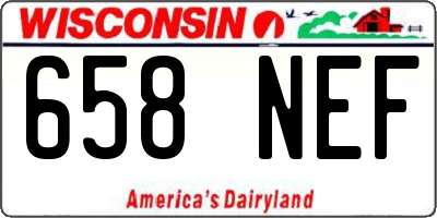 WI license plate 658NEF