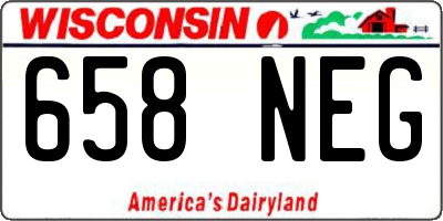 WI license plate 658NEG
