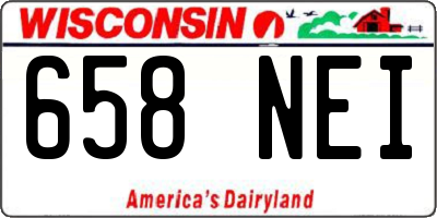 WI license plate 658NEI
