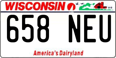 WI license plate 658NEU