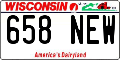 WI license plate 658NEW