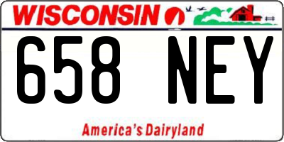 WI license plate 658NEY