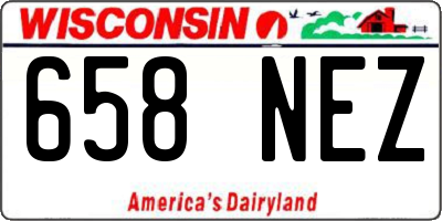 WI license plate 658NEZ