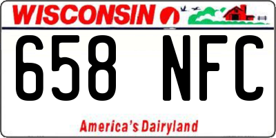 WI license plate 658NFC