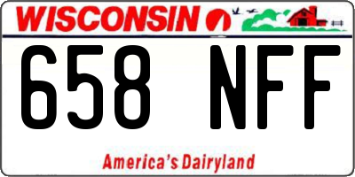 WI license plate 658NFF