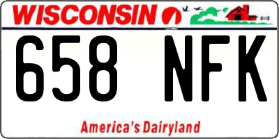 WI license plate 658NFK