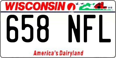 WI license plate 658NFL