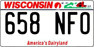 WI license plate 658NFO
