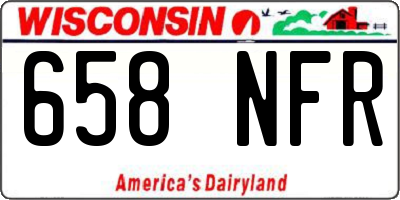 WI license plate 658NFR